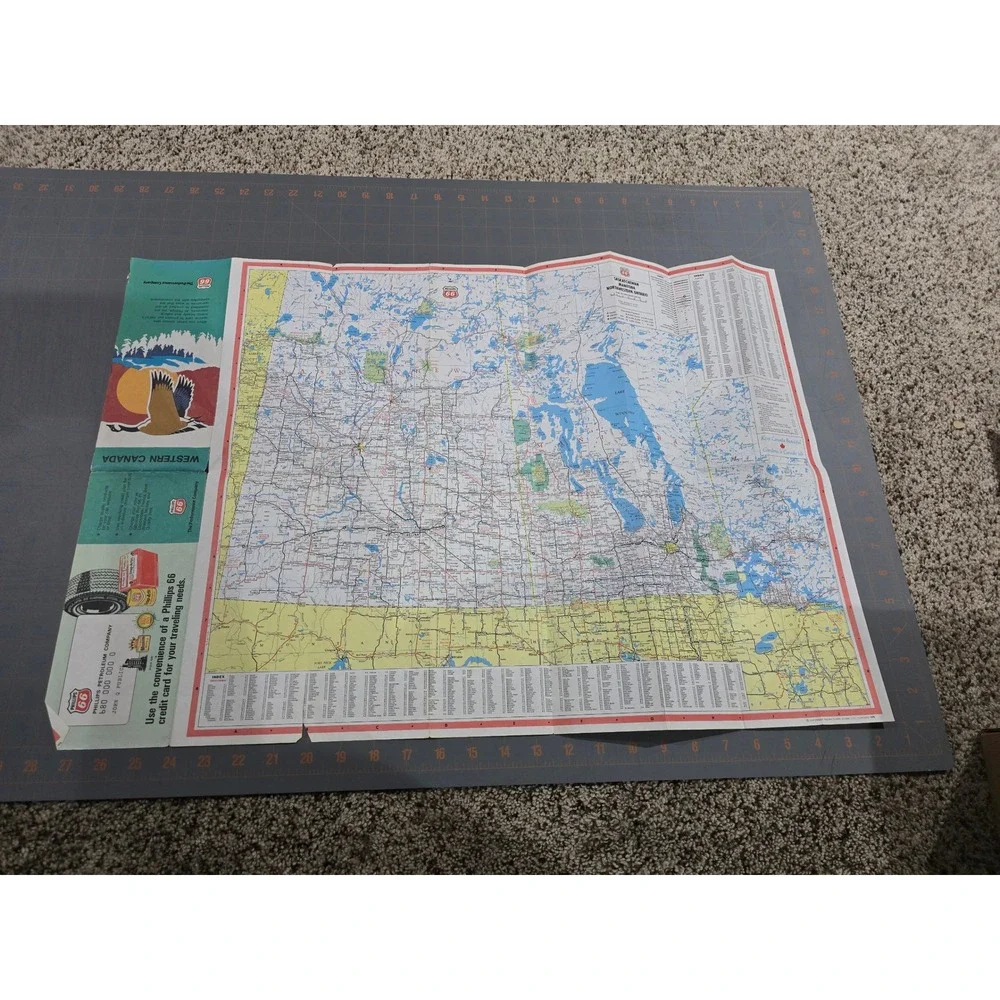 Vintage Western‎ Canada Phillips 66 Travel Map Credit Card Brochure